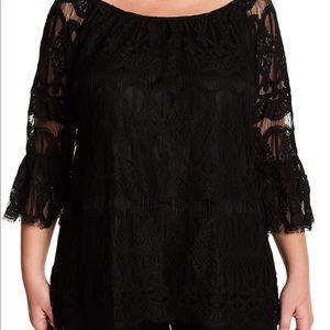 Want & Need black lace blouse/tunic - [NEW]